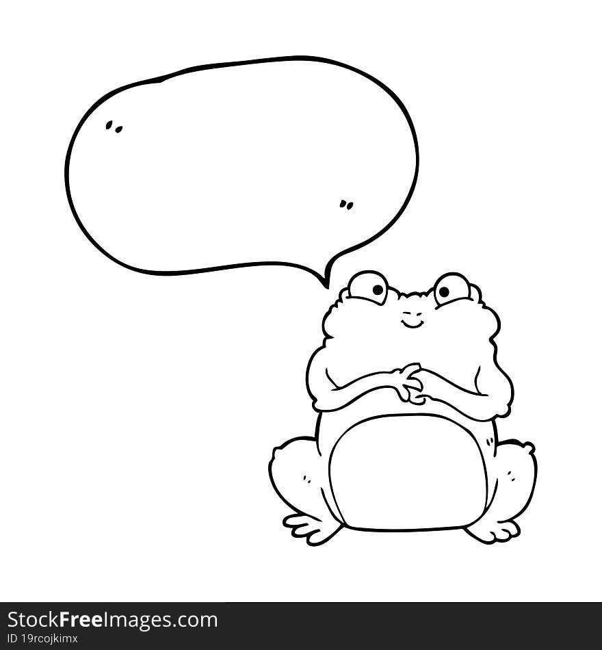 freehand drawn speech bubble cartoon funny frog