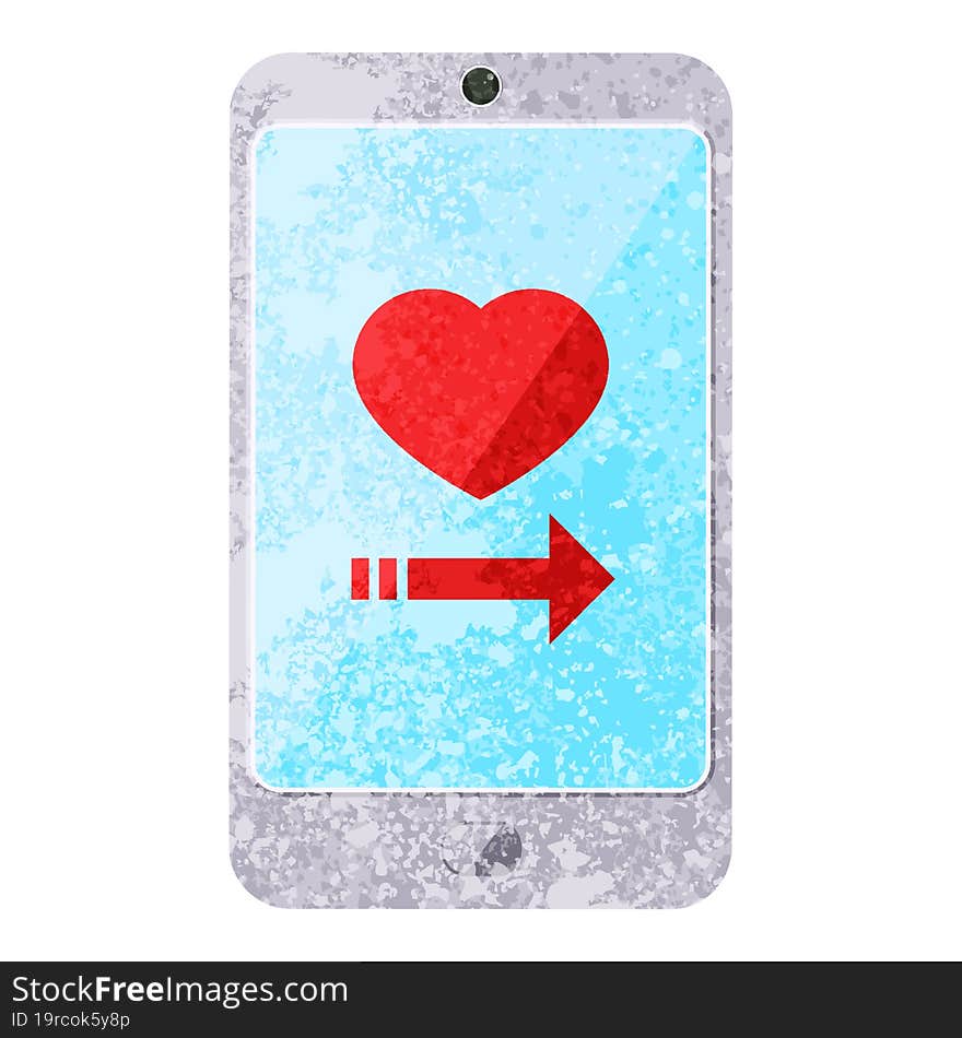 dating app on cell phone graphic icon