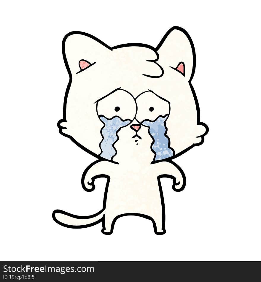 cartoon crying cat. cartoon crying cat