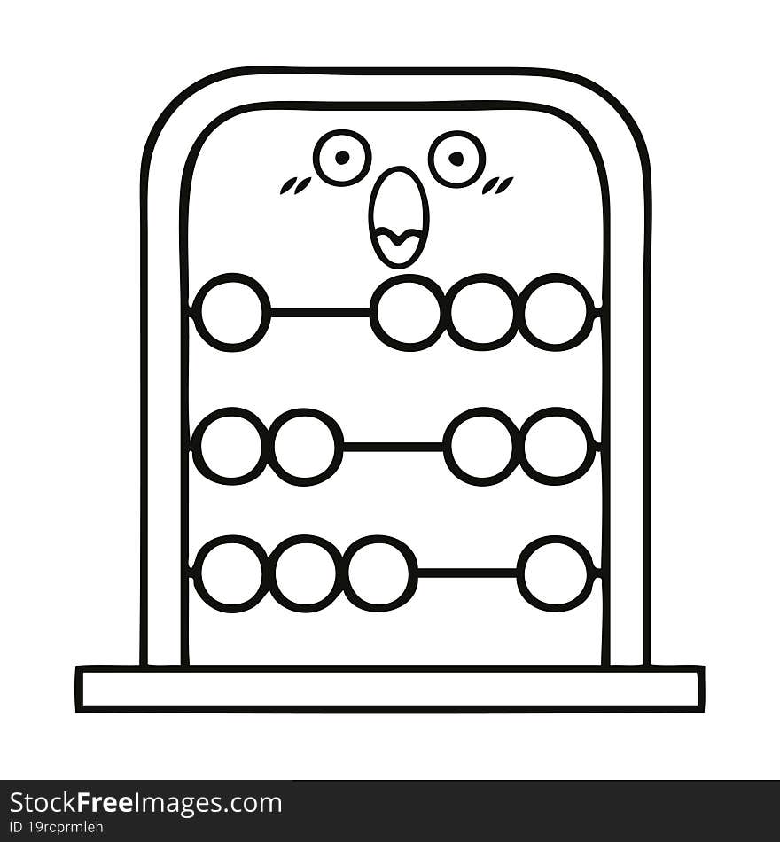 line drawing cartoon abacus