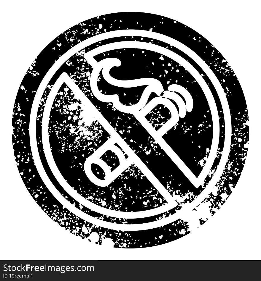 no smoking distressed icon