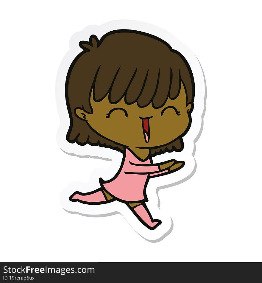 sticker of a cartoon woman