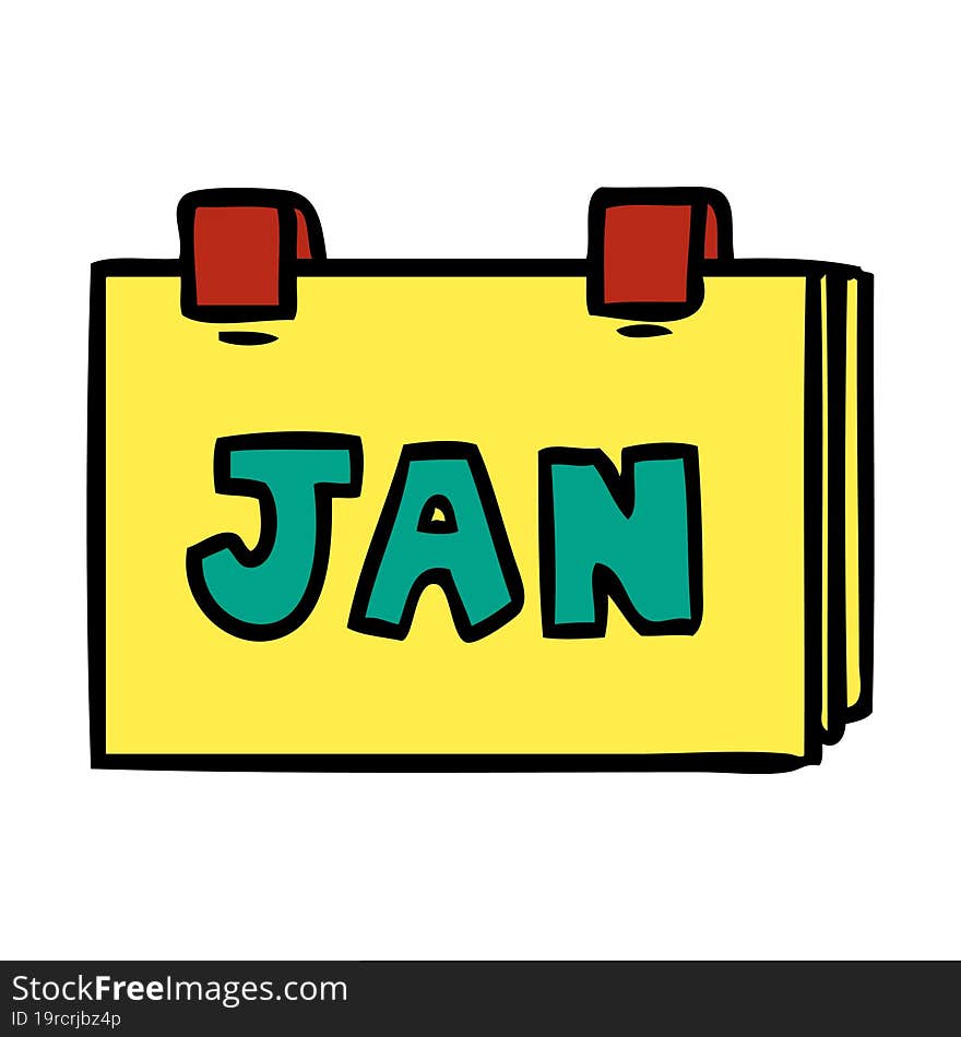 Cartoon Doodle Of A Calendar With Jan