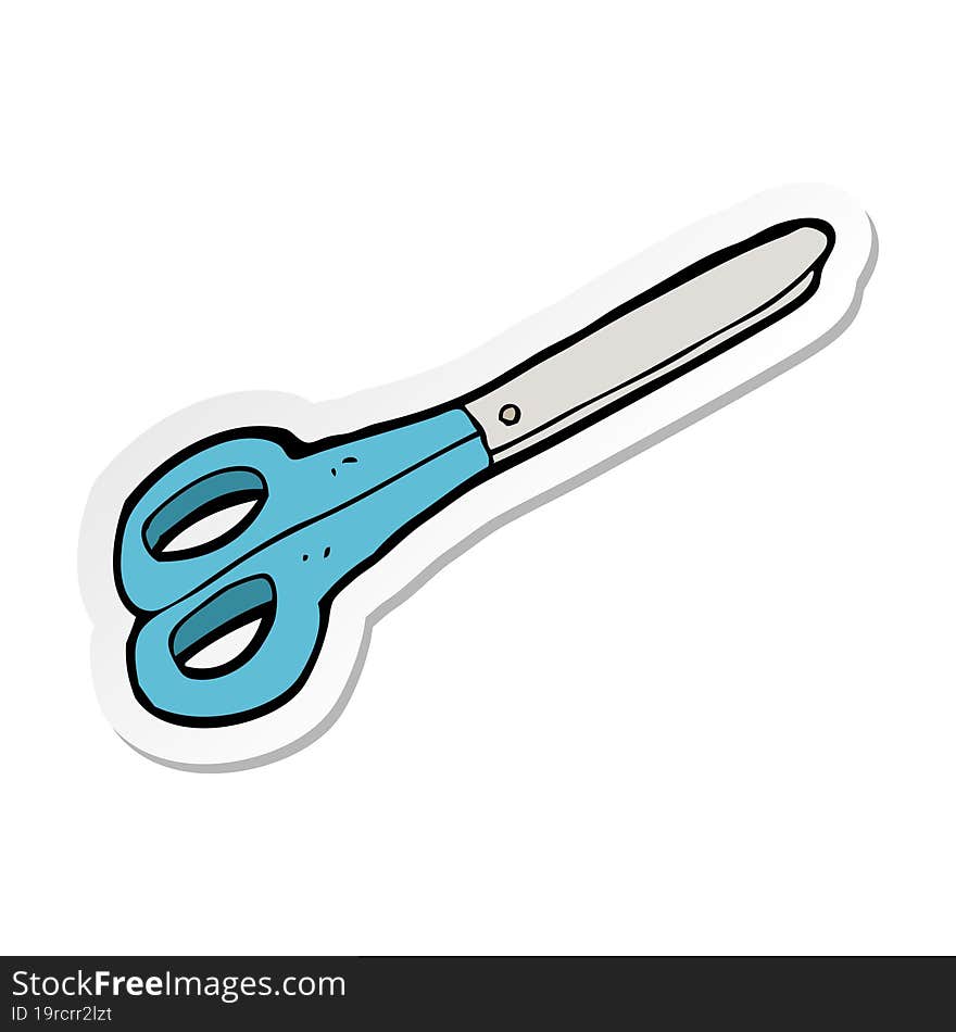 Sticker Of A Cartoon Scissors