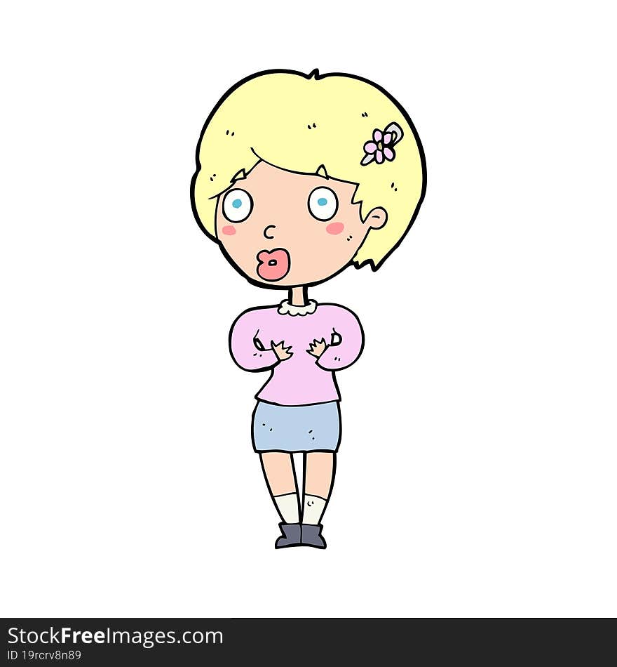 cartoon surprised woman