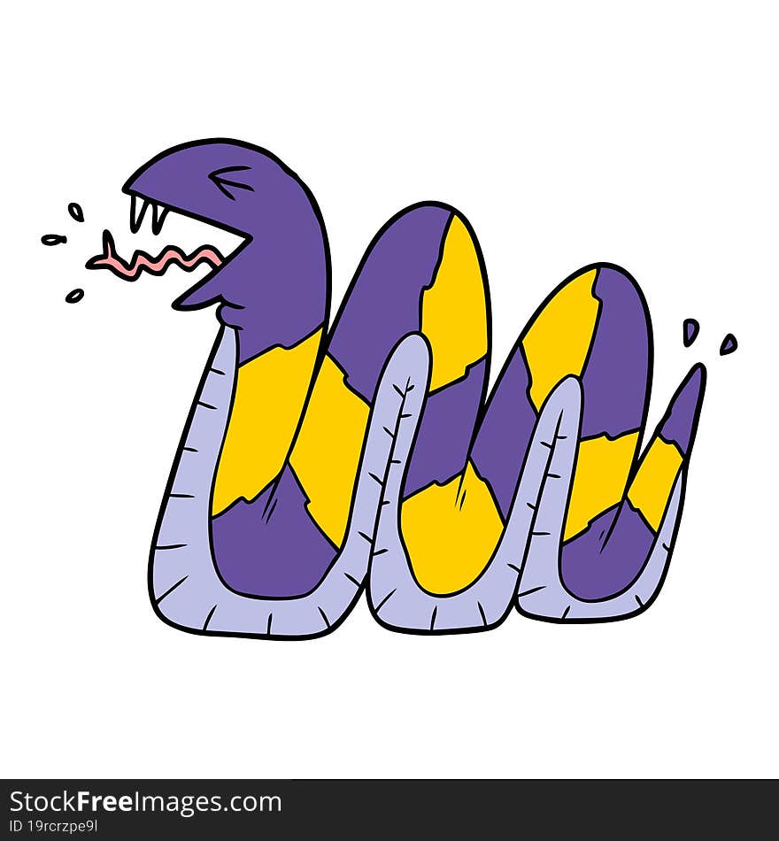 cartoon hissing snake. cartoon hissing snake