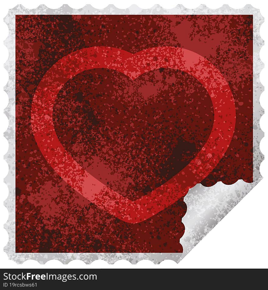 heart symbol graphic square sticker stamp. heart symbol graphic square sticker stamp