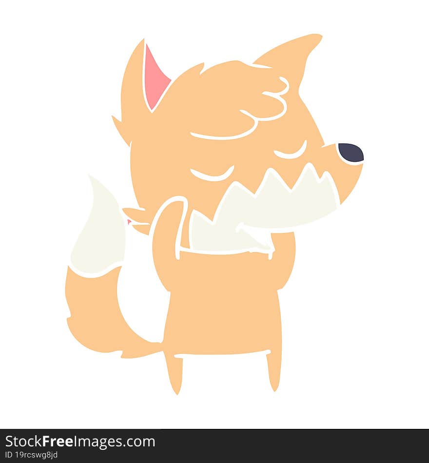 friendly flat color style cartoon fox