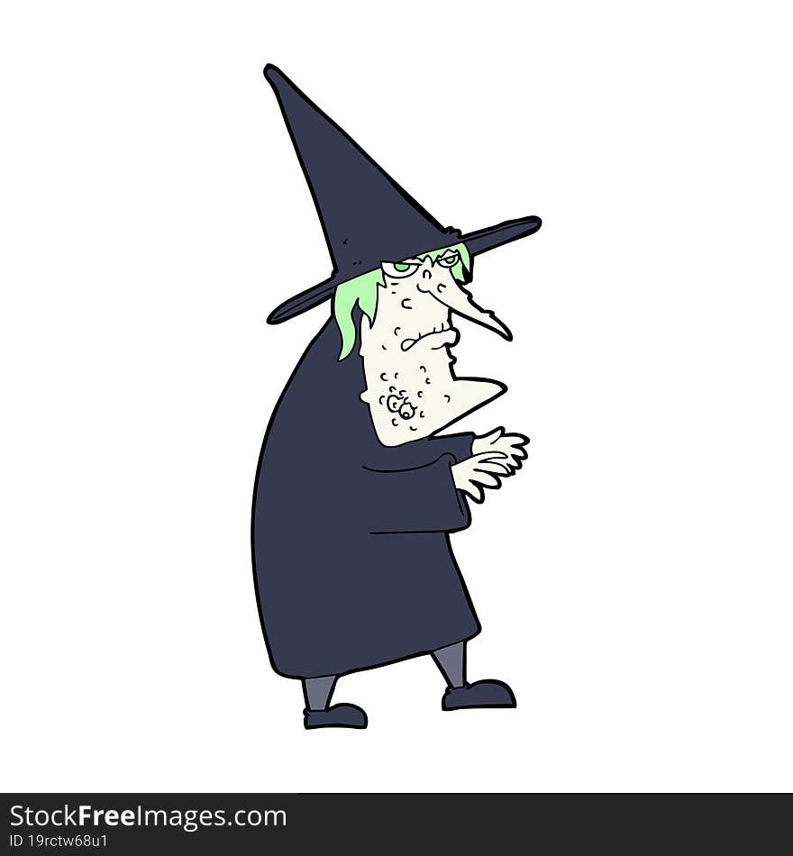 cartoon ugly old witch