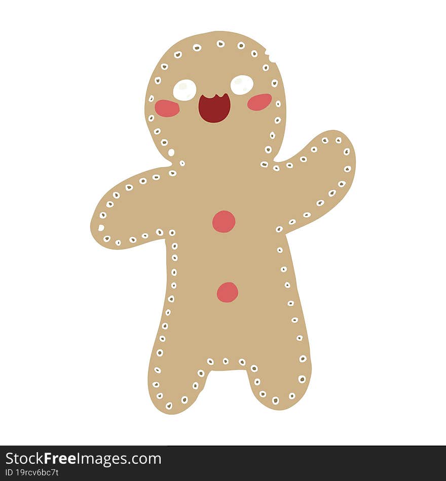 flat color style cartoon gingerbread man