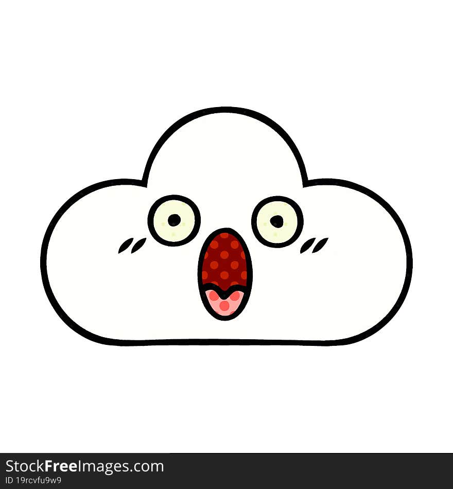 comic book style cartoon white cloud