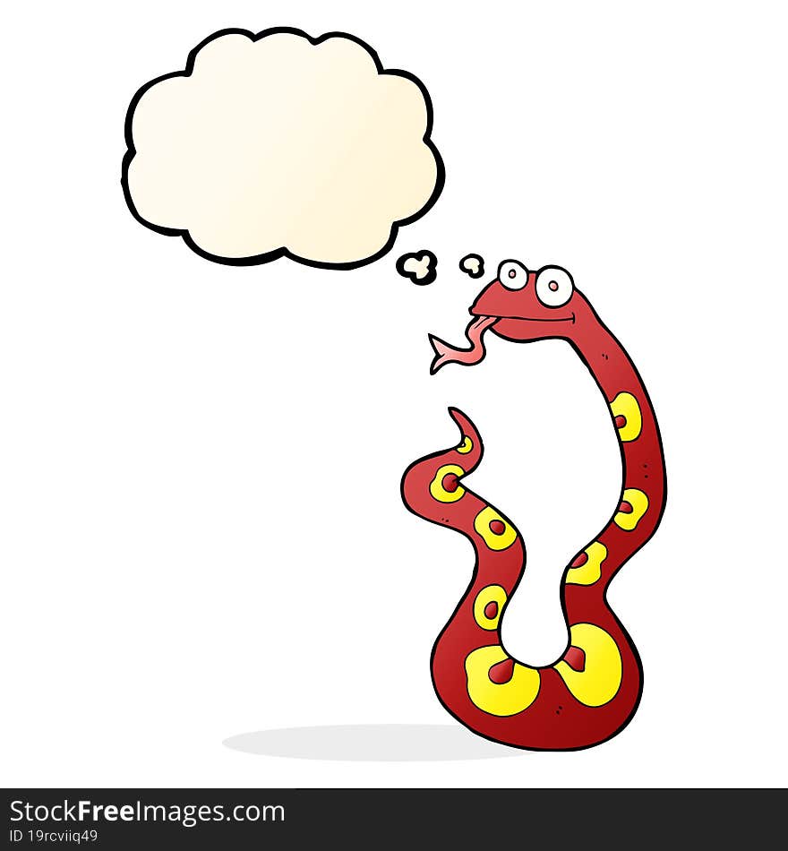 Cartoon Snake With Thought Bubble