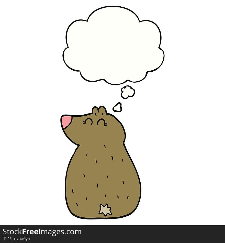 cute cartoon bear with thought bubble. cute cartoon bear with thought bubble