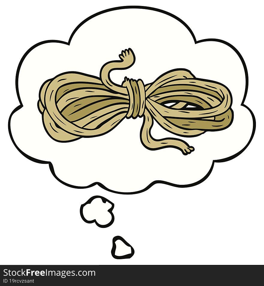 cartoon rope and thought bubble