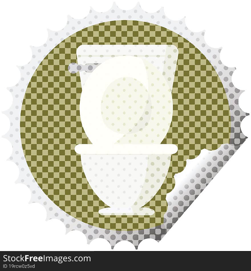 open toilet round sticker stamp