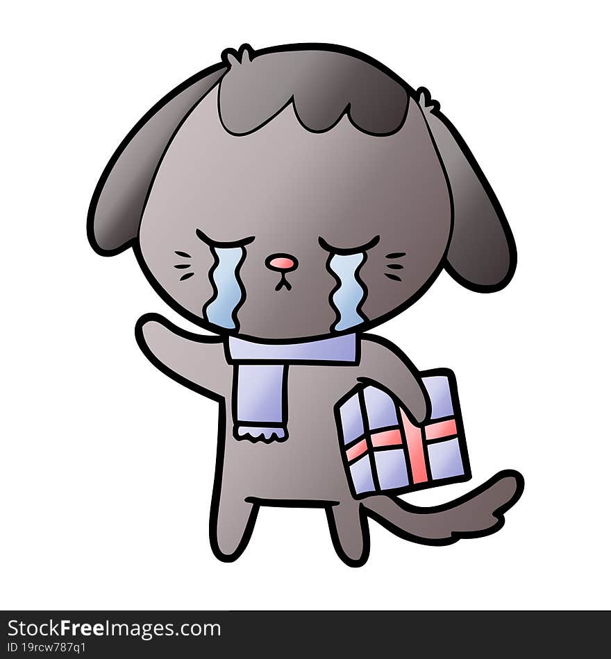 cartoon crying dog. cartoon crying dog