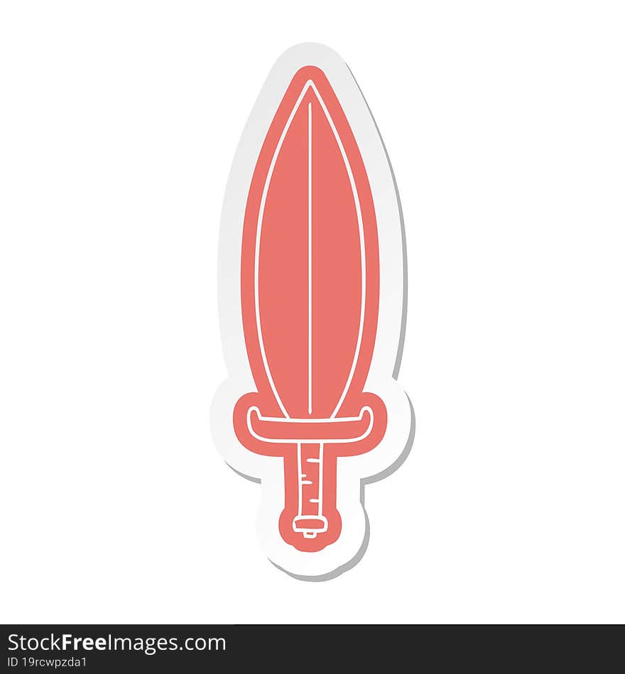 cartoon sticker of a magic leaf knife