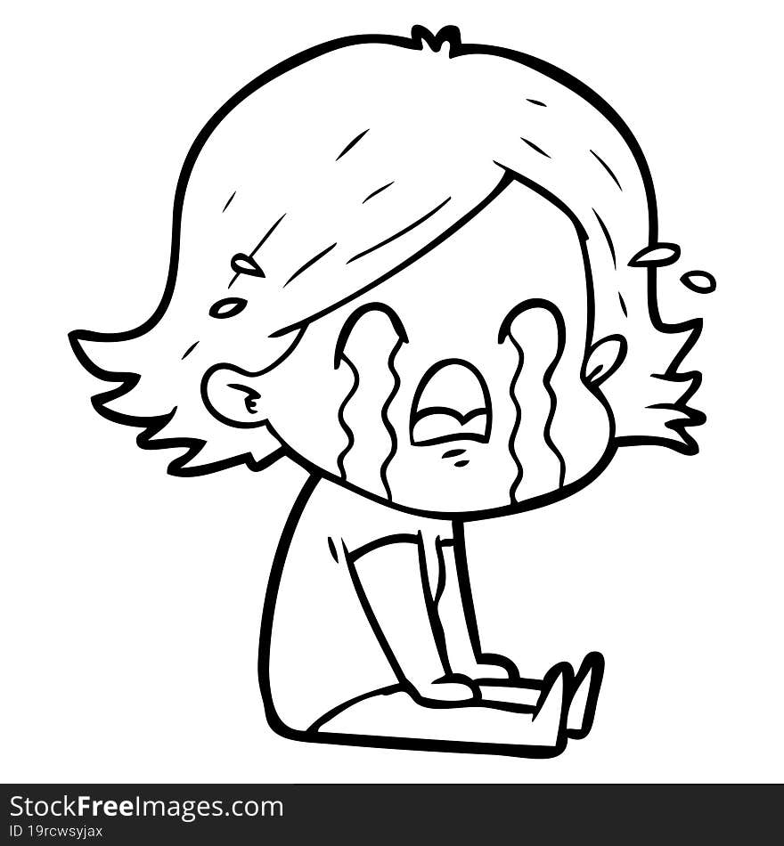 cartoon woman crying. cartoon woman crying