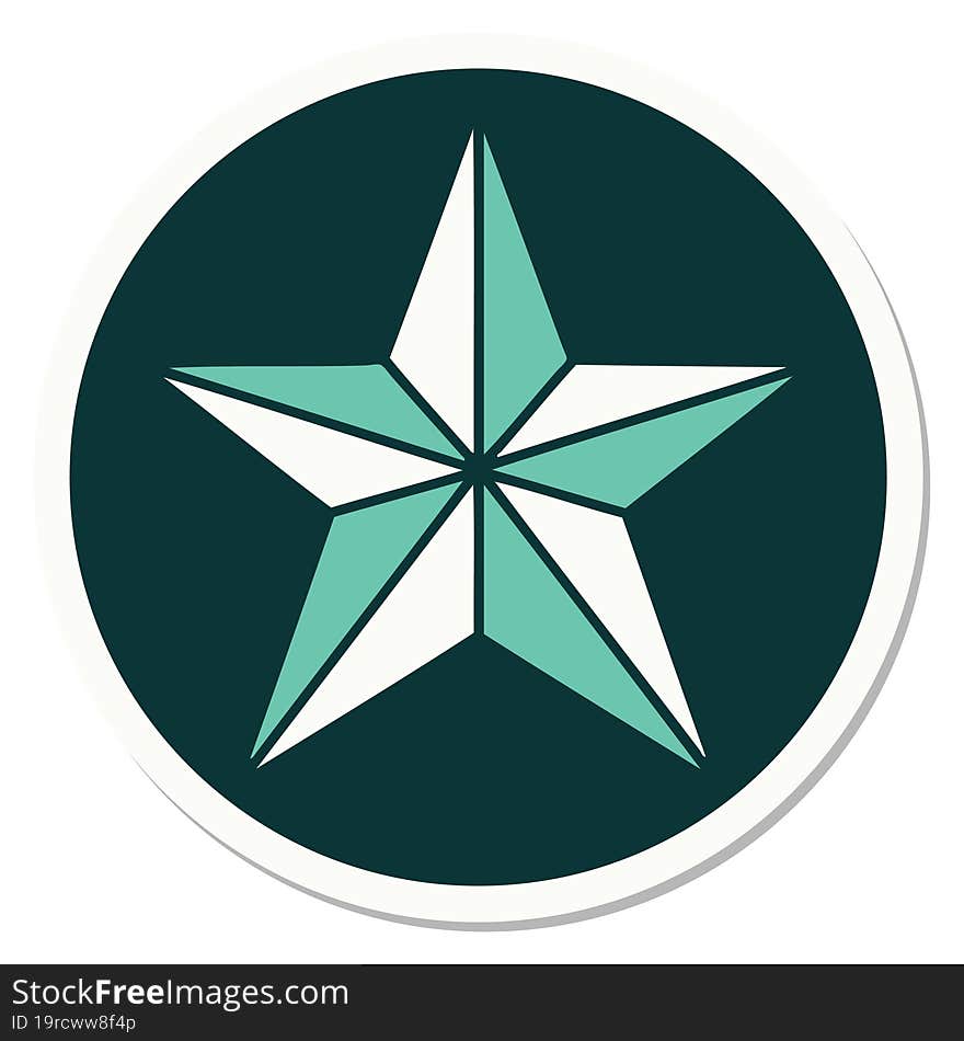 Tattoo Style Sticker Of A Star