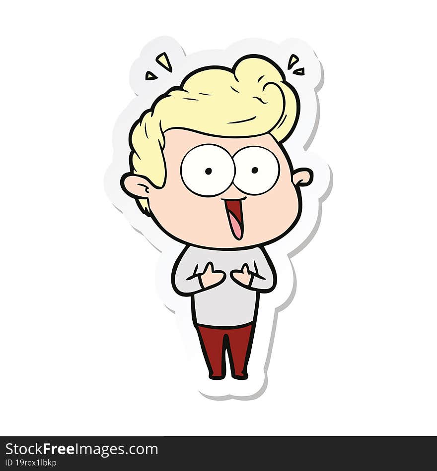 sticker of a cartoon staring man