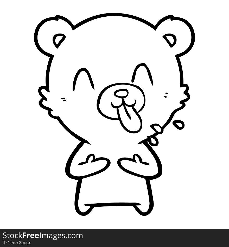 rude cartoon polar bear sticking out tongue. rude cartoon polar bear sticking out tongue