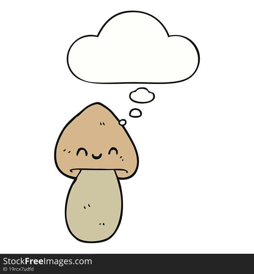 cartoon mushroom and thought bubble