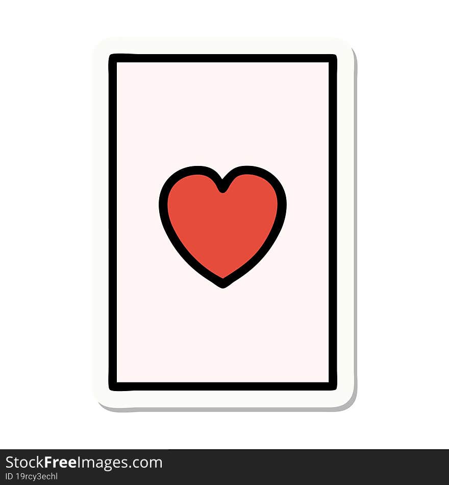 tattoo style sticker of the ace of hearts