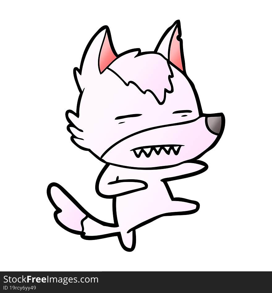 cartoon wolf kicking. cartoon wolf kicking