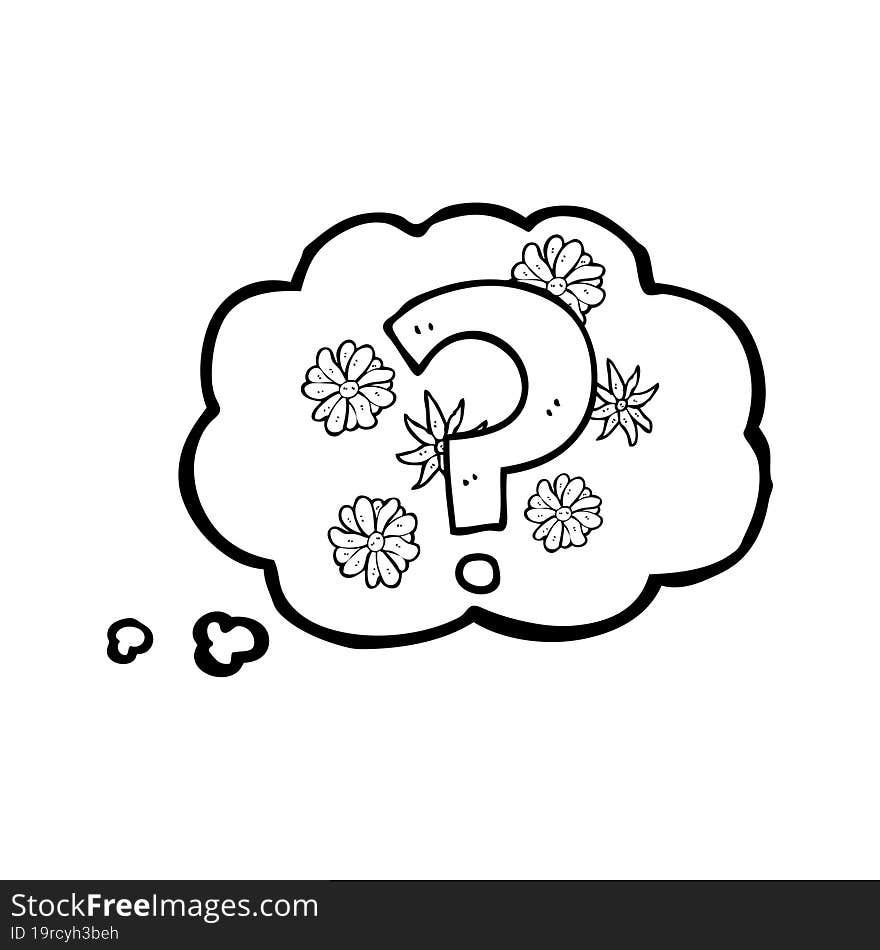 thought bubble cartoon question mark