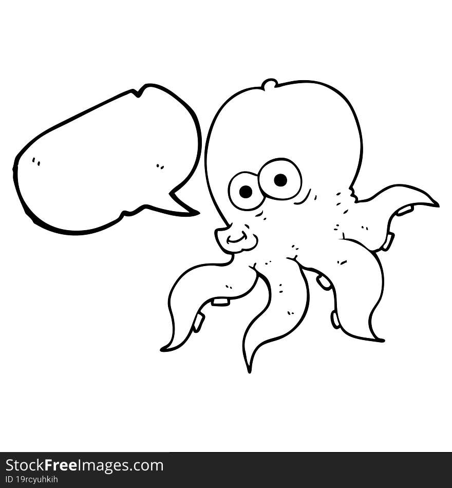 speech bubble cartoon octopus