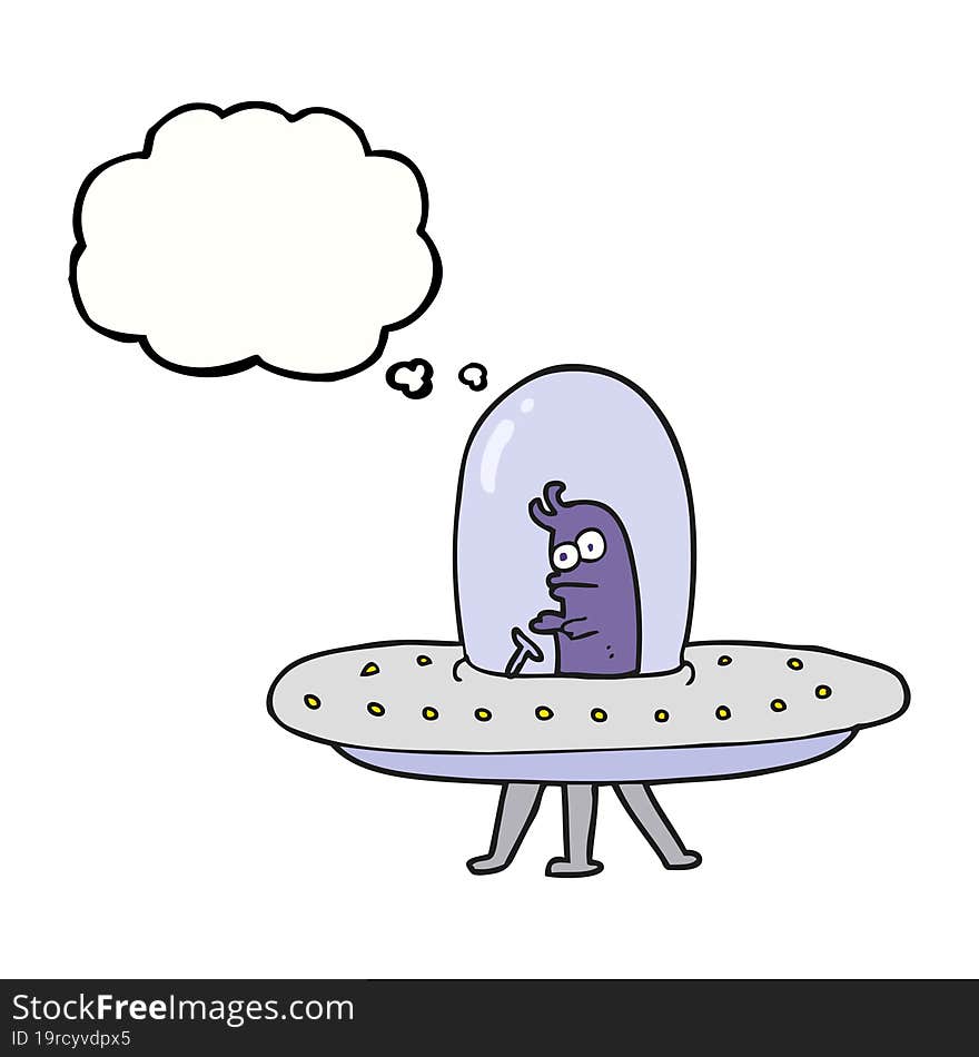 Thought Bubble Cartoon Flying Saucer