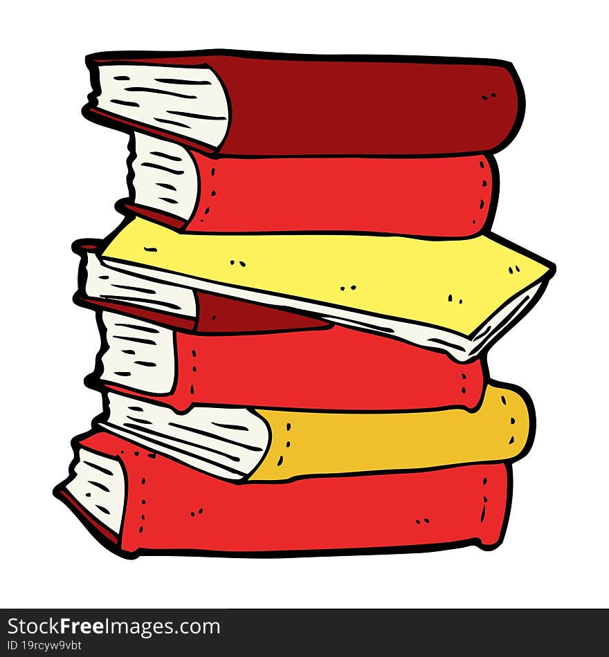 cartoon pile of books