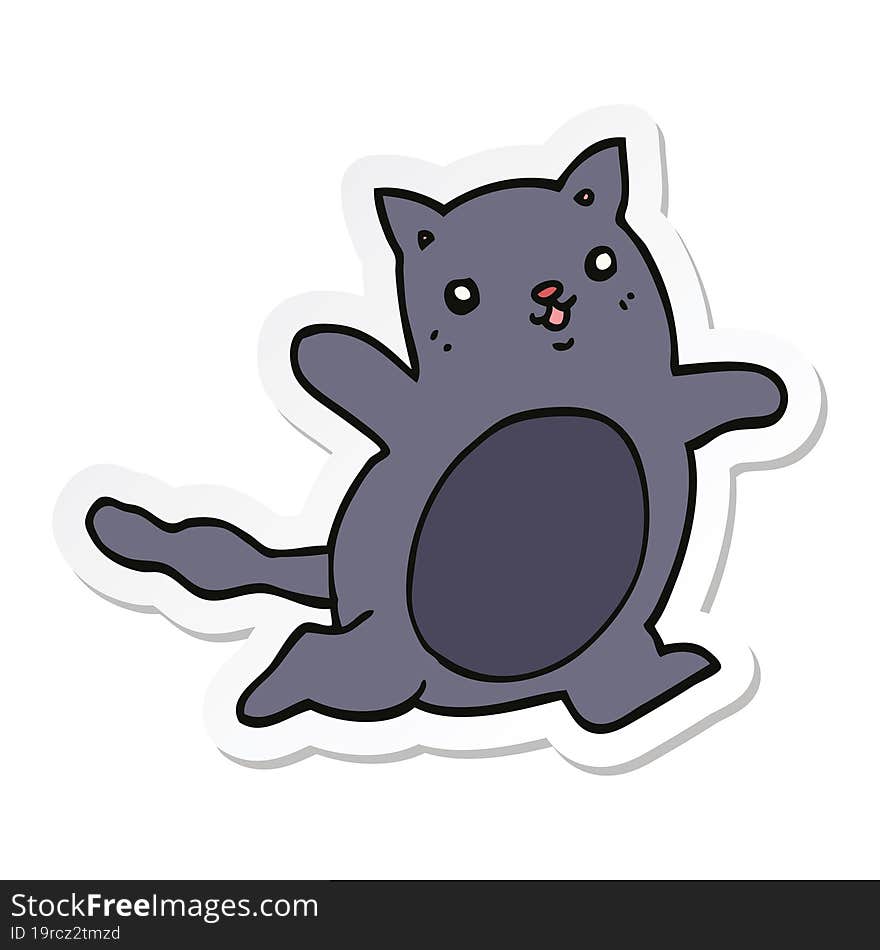 Sticker Of A Cartoon Cat