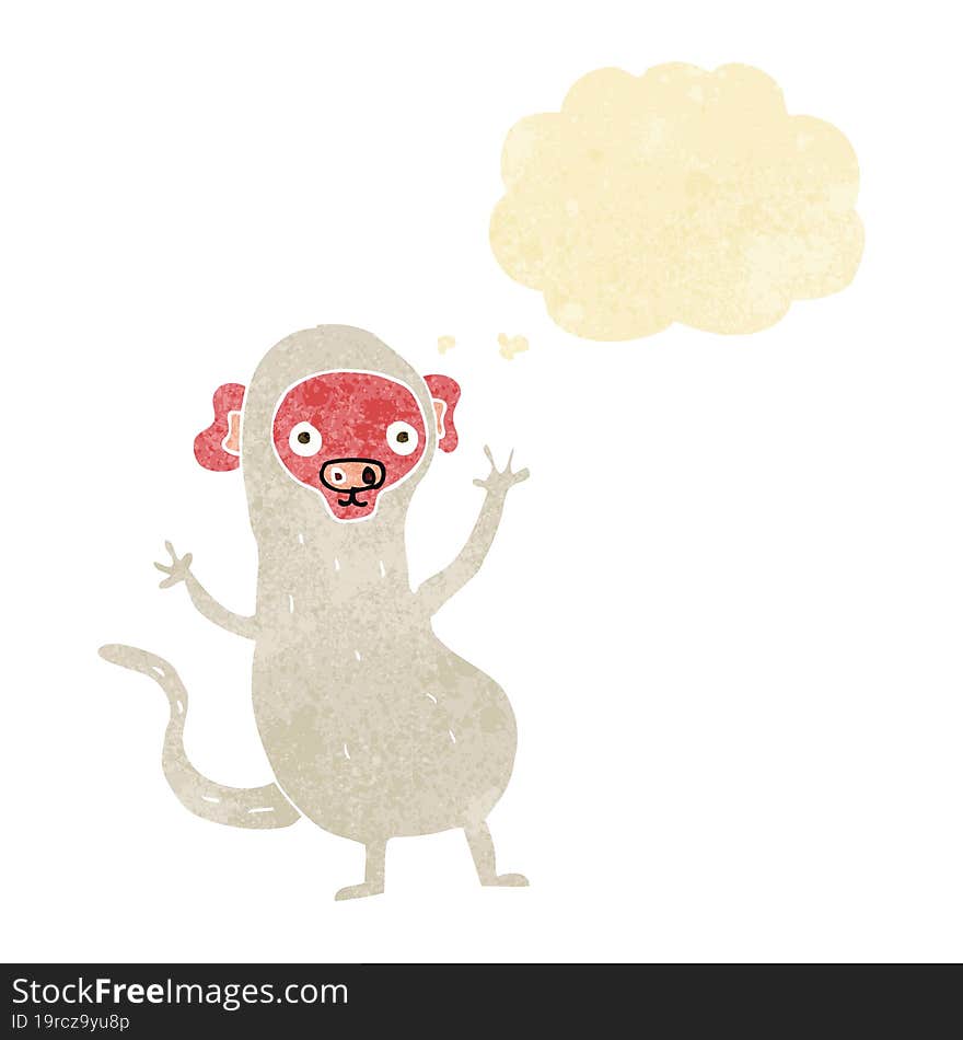 cartoon monkey with thought bubble