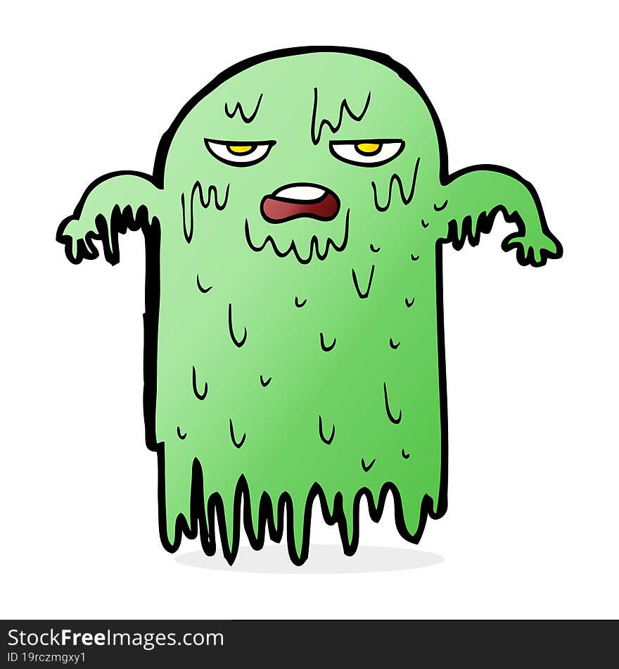 cartoon slimy ghost