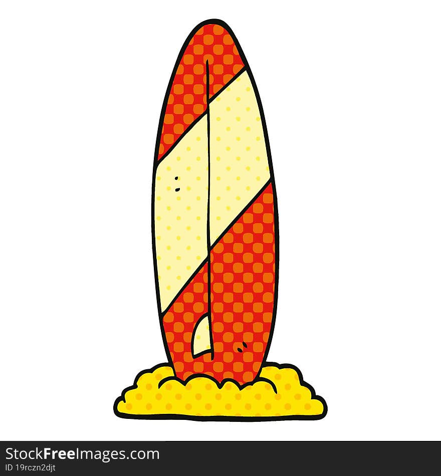 comic book style cartoon surf board