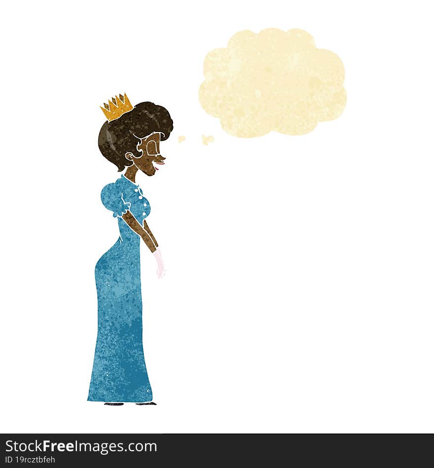 Cartoon Princess With Thought Bubble