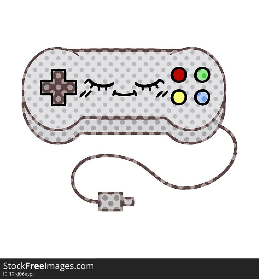 comic book style cartoon game controller