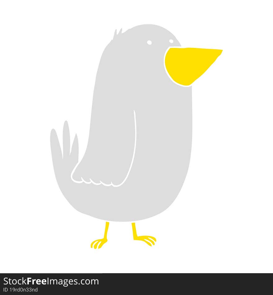 flat color style cartoon bird