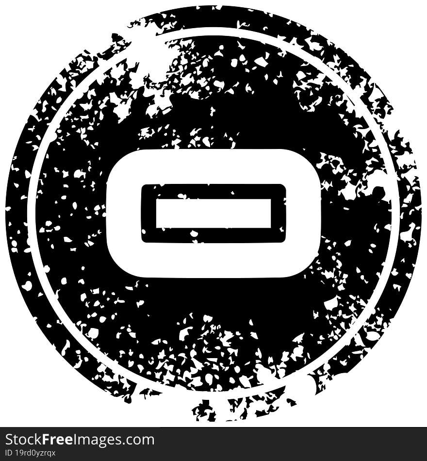 subtraction symbol distressed icon