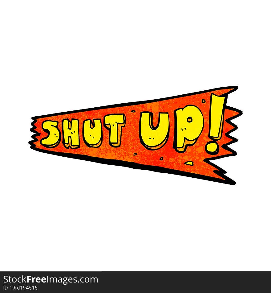 cartoon shut up sign