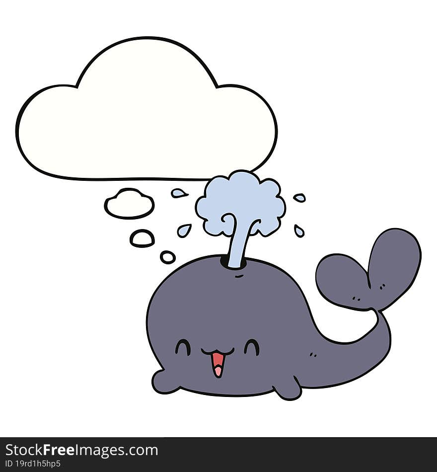 cartoon whale and thought bubble