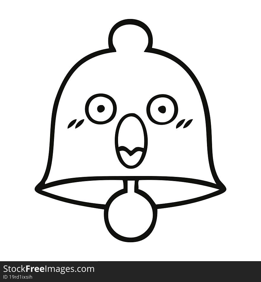 line drawing cartoon bell