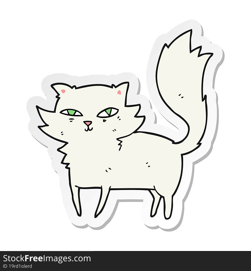 sticker of a cartoon cat