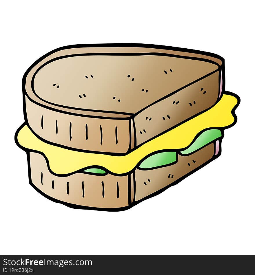 cartoon doodle toasted sandwich