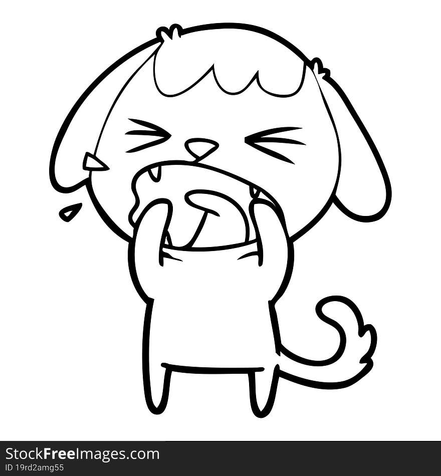 cute cartoon dog barking. cute cartoon dog barking