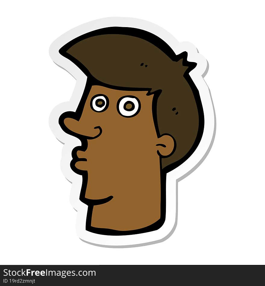 sticker of a cartoon confused man