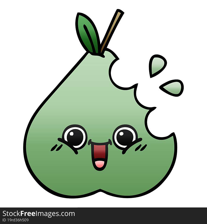 Gradient Shaded Cartoon Green Pear