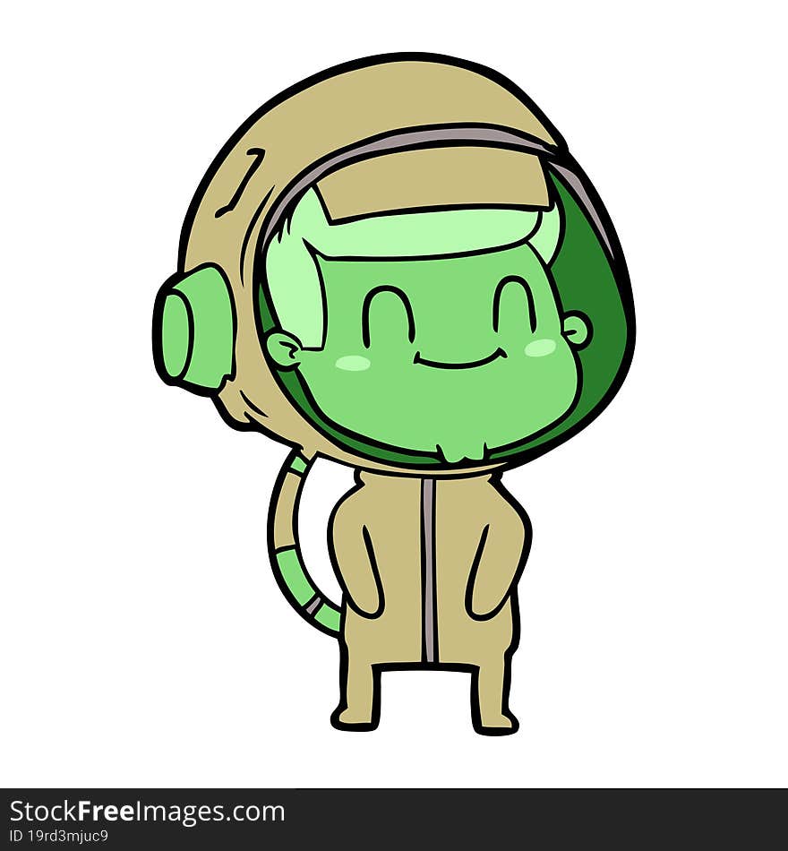 happy cartoon astronaut man. happy cartoon astronaut man