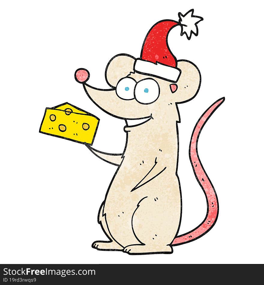 textured cartoon christmas mouse